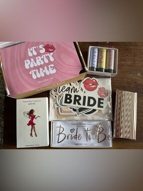 Miss to Mrs. Bridal Party Box - White & Pink Bride-to-Be Sash